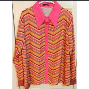 Women's Chevron Pattern Button Down Size 2X EUC